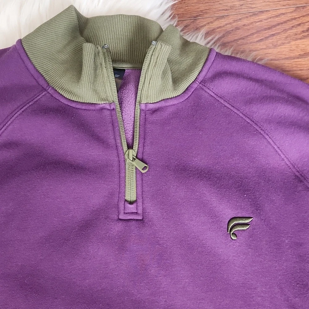 Fabletics Violet 1/4 Zip High Collar Sweatshirt - Picture 2 of 4